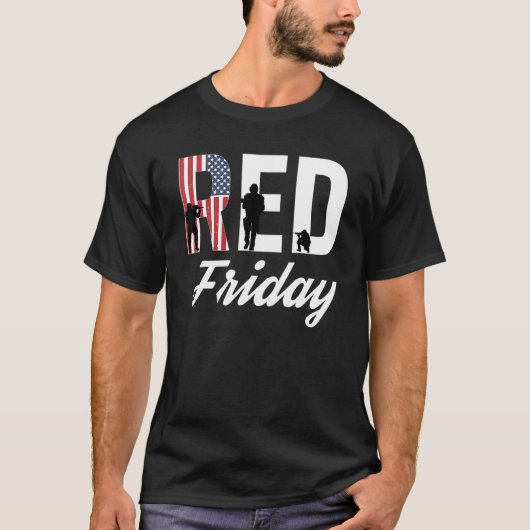 Red Friday R.E.D. Remember Everyone Deployed Shirt Tシャツ (正面)