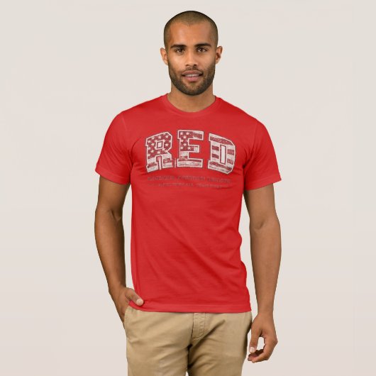 RED Friday T-Shirt - Remember Everyone Deployed -  Tシャツ (正面フル)