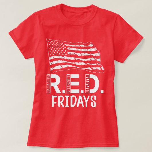 RED Fridays 展開中の軍人を忘れない Tシャツ (デザイン正面)
