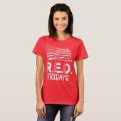 RED Fridays 展開中の軍人を忘れない Tシャツ (正面フル)