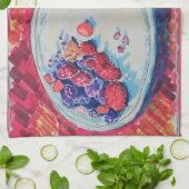 Red Fruits Bowl キッチンタオル (折り畳み)