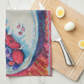 Red Fruits Bowl キッチンタオル (四つ折り)