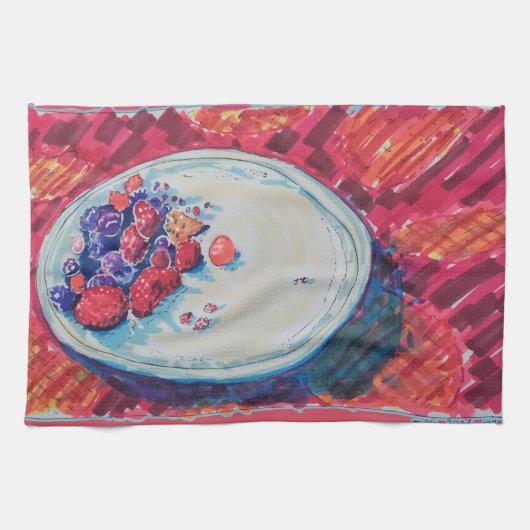 Red Fruits Bowl キッチンタオル (横)