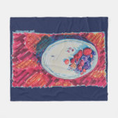 Red Fruits Bowl フリースブランケット (正面(横))