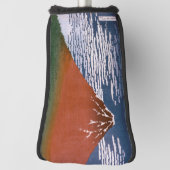 Red Fuji "Fujiyama" Volcano in Japanese Woodcut ゴルフヘッドカバー (回転90)