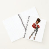 Red Fur Glam Girl Spiral Notebook ノートブック (内部)
