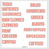 Red Garageカスタマイズ可能なビニールシールの整理 シール (シート)