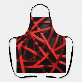 Red Geometric Abstract Chaos エプロン