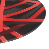 Red Geometric Abstract Chaos カッティングボード (角)