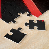 Red Geometric Abstract Chaos ジグソーパズル (側面)