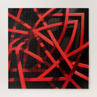 Red Geometric Abstract Chaos ジグソーパズル