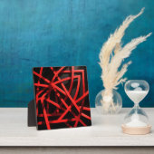 Red Geometric Abstract Chaos フォトプラーク (インサイチュ)