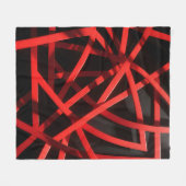 Red Geometric Abstract Chaos フリースブランケット (正面(横))