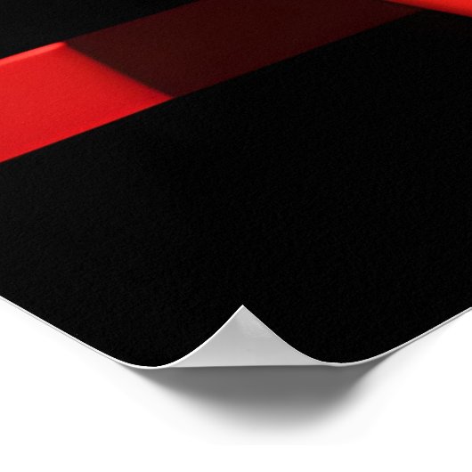 Red Geometric Abstract Chaos ポスター (角)