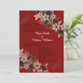 Red Geometric Floral Wedding Invitation 招待状 (スタンド正面)