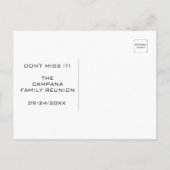 Red Geranium懇親会、パーティー、イベント日付の保存 インビテーションポストカード (裏面)