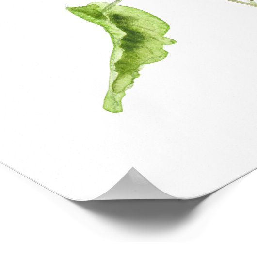 red geranium watercolour flowers  ポスター (角)