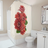 Red Gerbera Daisies シャワーカーテン (インサイチュ)