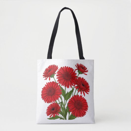Red Gerbera Daisy Bouquet トートバッグ (正面)