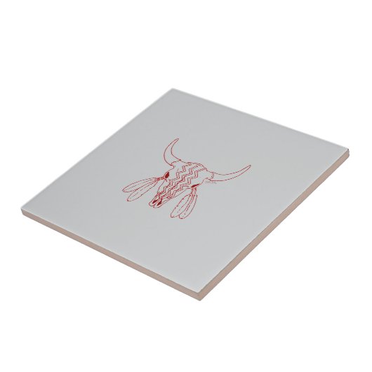 Red Ghost Dance Buffalo gray small tile タイル (側面)