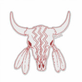Red Ghost Dance Buffalo red line contour sticker シール (正面)