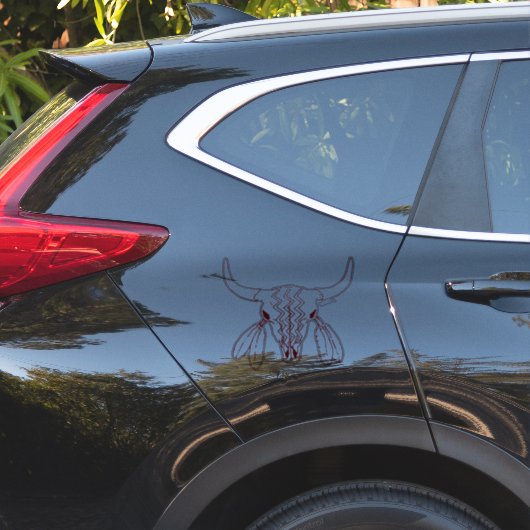 Red Ghost Dance Buffalo red line contour sticker シール (車体側面)