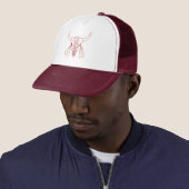 Red Ghost Dance Buffalo white maroon trucker hat キャップ (インサイチュ)