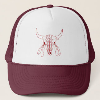 Red Ghost Dance Buffalo white maroon trucker hat キャップ