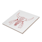 Red Ghost Dance Buffalo white small tile closeup タイル (側面)