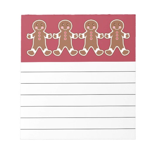 Red Gingerbread Boys Notepad ノートパッド (正面)