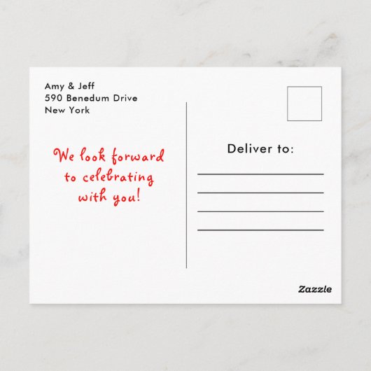 Red Gingerbread House Decorating Party ポストカード (裏面)