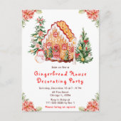 Red Gingerbread House Decorating Party ポストカード (正面)