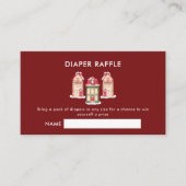 Red Gingerbread Village Diaper Raffle Baby Shower  エンクロージャーカード (正面)