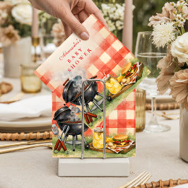 Red Gingham Baby Q Baby Shower スタンダードカクテルナプキン