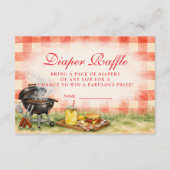 Red Gingham Baby Q Diapper Raffle エンクロージャーカード (正面)