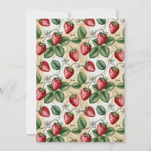 Red Gingham Berry Baby Shower 招待状 (裏面)