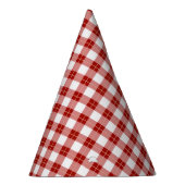 Red Gingham Birthday Paper Hats パーティーハット (右)