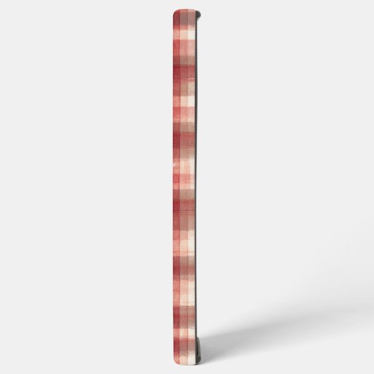 Red Gingham Check Love Ribbon Phone Case Samsung Galaxyケース (左側面)