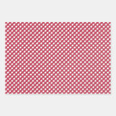 Red Gingham Checks Design ラッピングペーパーシート (正面2)