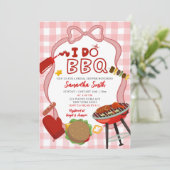 Red Gingham I do BBQ bridal shower invitation 招待状 (スタンド正面)