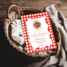 Red Gingham Meatball Baby Shower