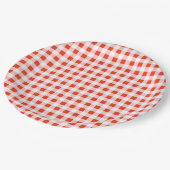 Red Gingham Pizza Italian Baby Shower ペーパープレート (アングル)