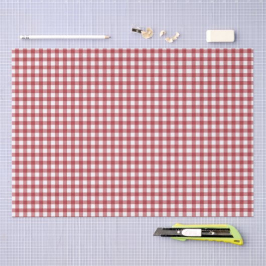 Red Gingham Plaid  薄葉紙 (クラフト)