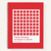 Red Gingham Plaid Notebook ノートブック (正面)