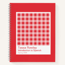 Red Gingham Plaid Notebook ノートブック