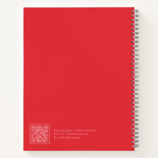Red Gingham Plaid Notebook ノートブック (裏面)