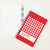Red Gingham Plaid Notebook ノートブック (内側)