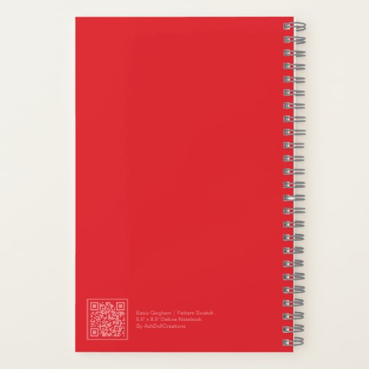 Red Gingham Plaid Notebook ノートブック (裏面)