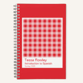 Red Gingham Plaid Notebook ノートブック (正面)