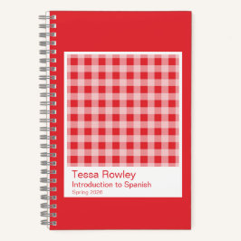 Red Gingham Plaid Notebook ノートブック
